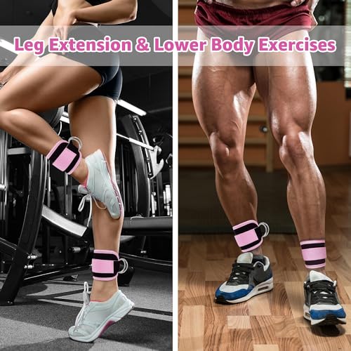 Anemeeoke Rose Adjustable Ankle Straps for Cable Machine Glute & Leg Workout