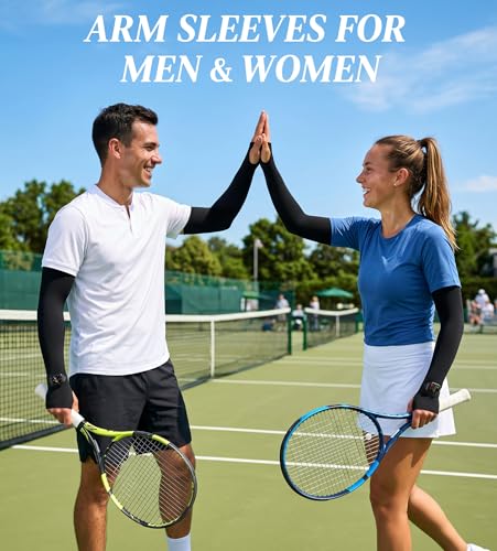Adjustable UV Arm Sleeves for Men & Women with Watch Hole - Black
