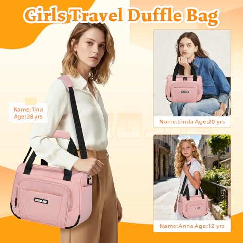 Kids Pink Duffle Bag 14IN Travel Bag for Girls & Boys - Lightweight & Water-Resistant