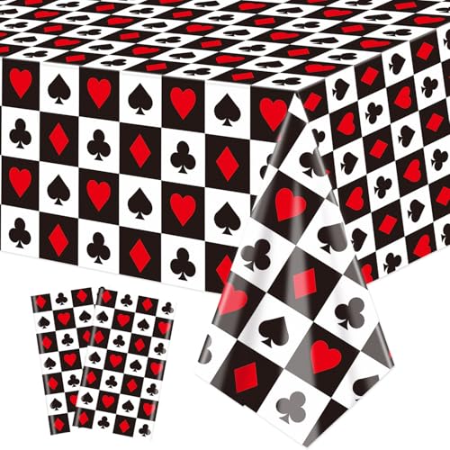 Casino Tablecloths - 2 Pack Poker Table Covers, 51 x 86.6 Inch