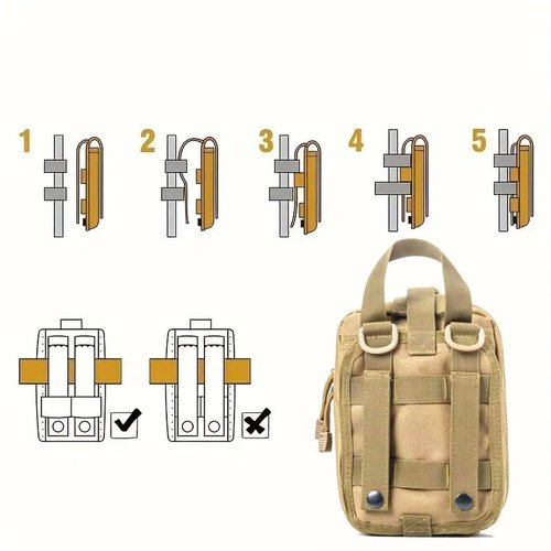 293Pcs/set - First Aid Kit Molle Pouches Emergency Survival Kit Suitable for Outdoor Activities, Home, School, Hiking, Car Travel and Camping - Quick Response First Aid Essentials (Red)