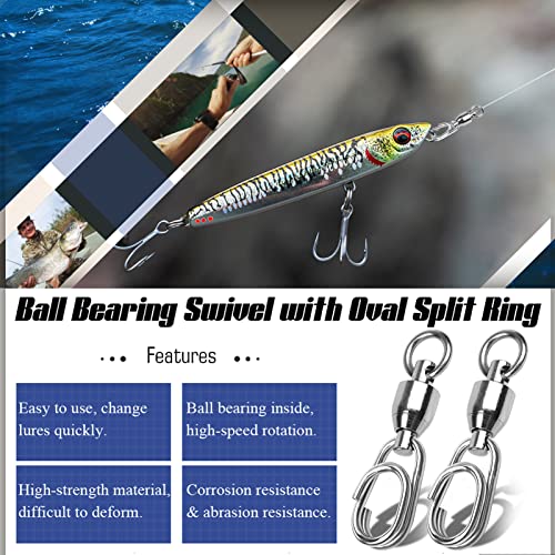 High Strength Stainless Steel Fishing Swivels with Ball Bearing 25pcs - Saltwater & Freshwater Tackle