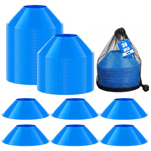 30 Mini Soccer Cones for Agility Training and Sports Drills
