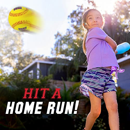 Franklin Oversized Foam Baseballs - 4 Pack USA Softball Practice Softballs, Neon