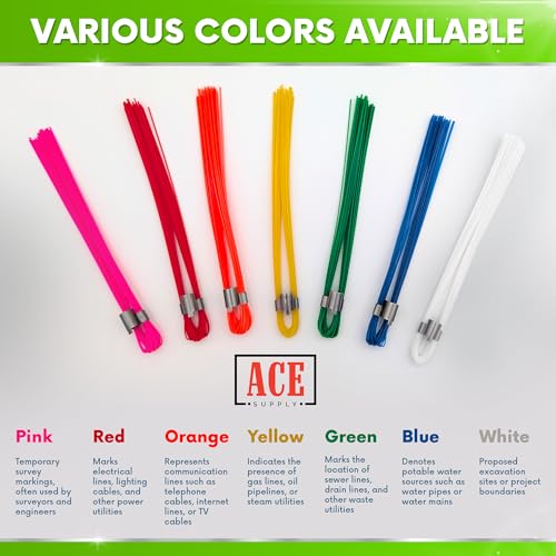 Durable Pink Marking Whiskers - 250 Pack for Survey & Trail Markers