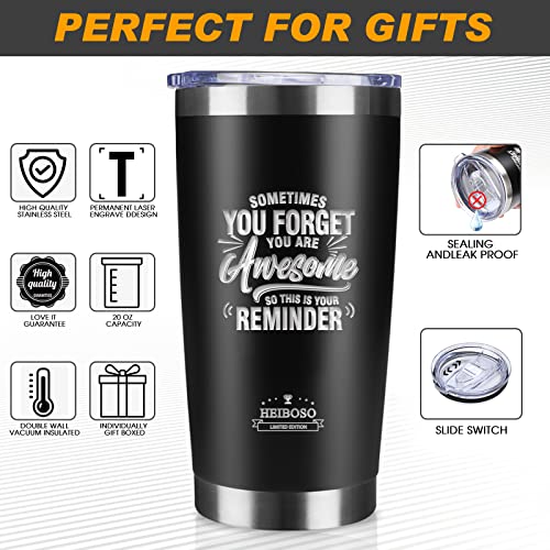 HEIBOSO A-LUXURY Gift Set for Men - 6-in-1 Stainless Steel Tumbler, Multi-Tool Knife, LED Gloves & Pen, Keepsake Box - Last Minute Birthday, Father's Day, Anniversary Gift for Dad & Husband