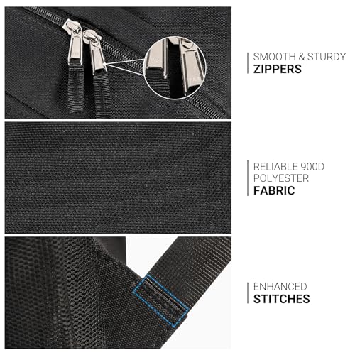 26L Black Water-Resistant Backpack for School & Travel
