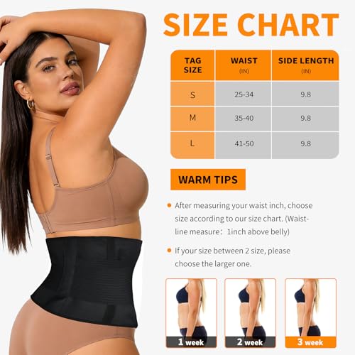 AMZBOSS Medium Postpartum Waist Trainer for Women Belly Band Tummy Control