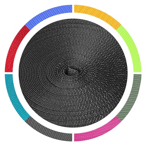 Oak-Sports Nylon Webbing Strap 1" Black 26 Yards Heavy Duty