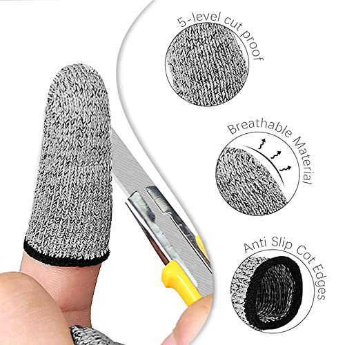 Cut-Resistant Finger Cots - 12PCS Gray Finger Protectors
