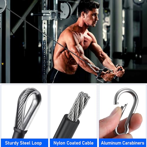 TOBWOLF 2-Pack 39-Inch Cable Machine Extension Cables for Home Gym Workout