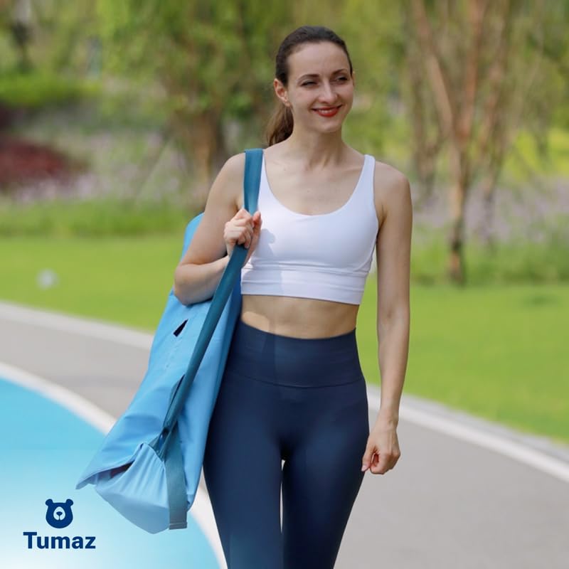 Yoga Mat Bag with Adjustable Strap - Fits 26" Mats - Powder Blue