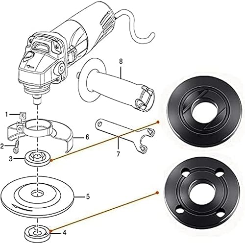 Inner Outer Angle Grinder Flange Nut Compatible with Dewalt Ryobi Makita Black & Decker 224399-1 193465-4 224568-4 Metal Lock Nut Kit (2-Pack)