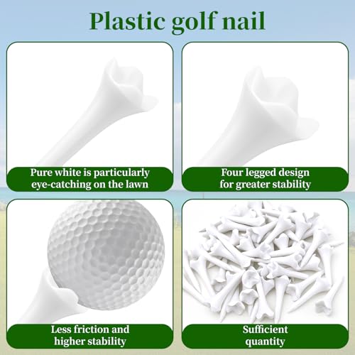 50 Pack Short Plastic Golf Tees - 1.5 Inch for Drivers & Woods