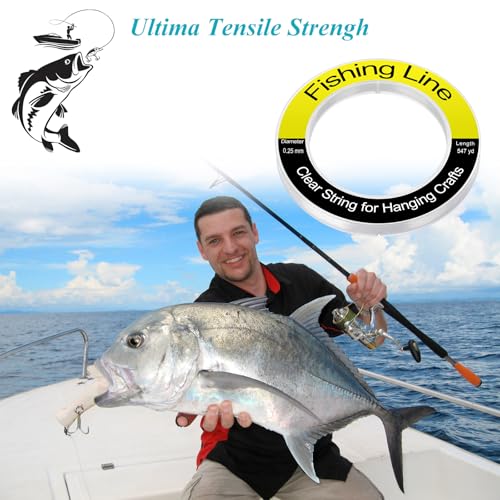 Clear Nylon Fishing Line - 0.25mm 1640ft Invisible Crafting String