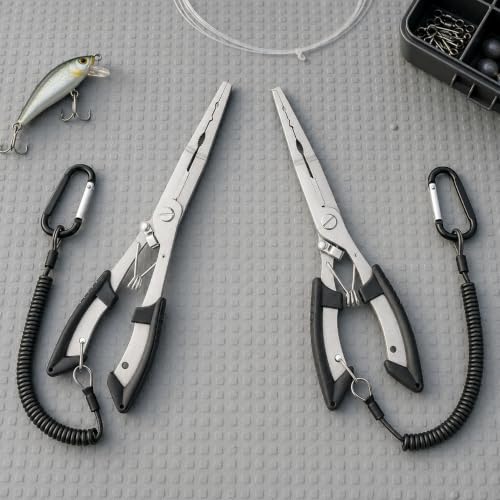 Stainless Steel Fishing Pliers Set - 2 Sizes for Freshwater & Saltwater