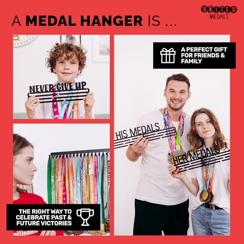 Medal Holder Display with Bamboo Shelf - 17" Beast Mode