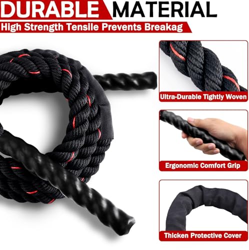 Weighted Jump Rope for Fitness - 1.5LB Black Skipping Rope
