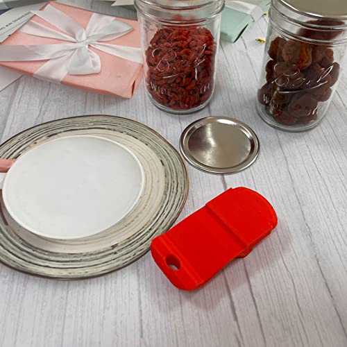 Canning Jar Opener - Easy Release Tool for Wide & Regular Lids, Red