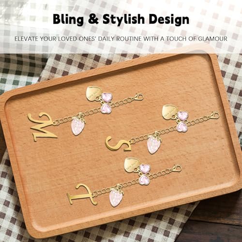 Gold Letter Charms with Bow and Strawberry for Stanley Cup - Pink Strawberry