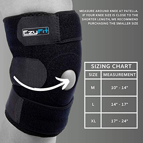 EzyFit Knee Brace Support XL 16-24" Open Patella Stabilizer for Injury Recovery