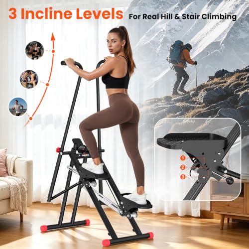 Stair Stepper Machine for Home Exercise - Adjustable Resistance, Black
