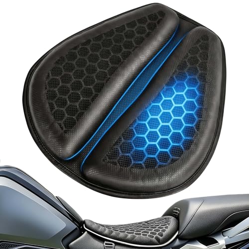 Foldable Motorcycle Gel Seat Cushion with Waterproof Cover | Ergonomic Bumper Pad
