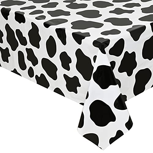 Cow Print Tablecloth - 2 Pcs Plastic Covers 87 x 51 Inches