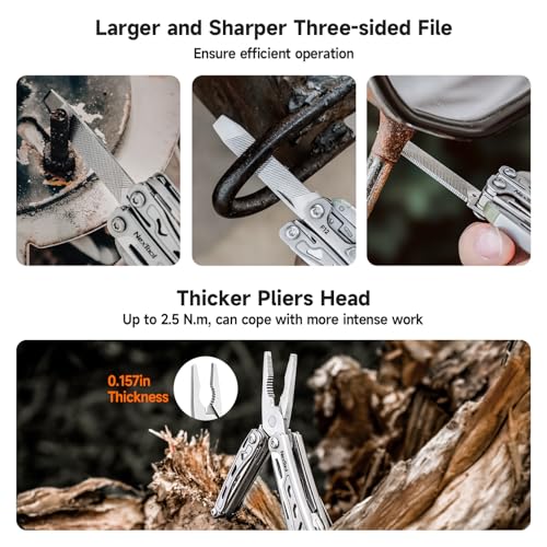 NexTool F12 Mini Multitool Keychain - 13-in-1 Compact EDC Pocket Tool, Silver