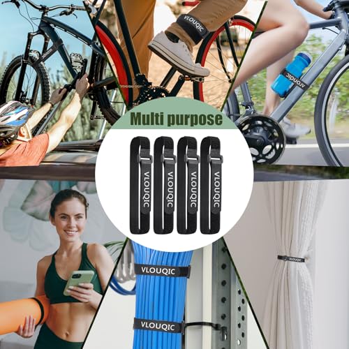 4-Pack Adjustable Bike Rack Straps - 24-Inch Durable Nylon Wheel Tie Downs