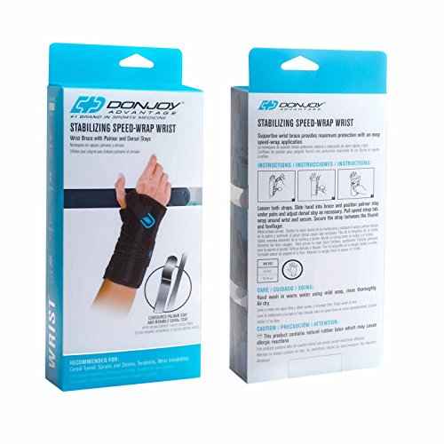 DonJoy Advantage Stabilizing Speed-Wrap Wrist Brace for Carpal Tunnel, Sprains, Strains, Tendonitis, Instabilities - Palm/Dorsal Stays, Speed-wrap Lace System. Adjustable to fit 5.5" - 9.5" Left