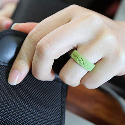 Silicone Wedding Ring - Black, Size 9 - Durable Rubber Band