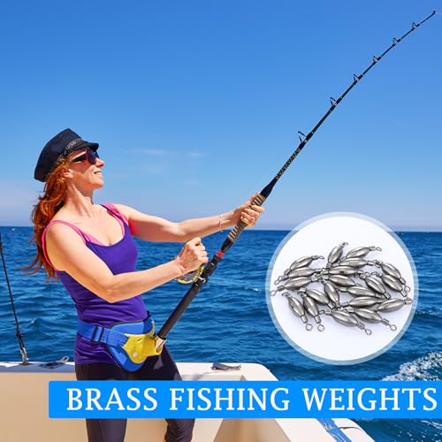 Brass Fishing Sinker Swivel Weights - 2/5 oz, 20 Pack