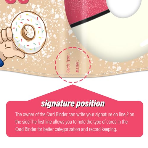 Donut-Themed Trading Card Binder - 400 Pocket Zipper Holder