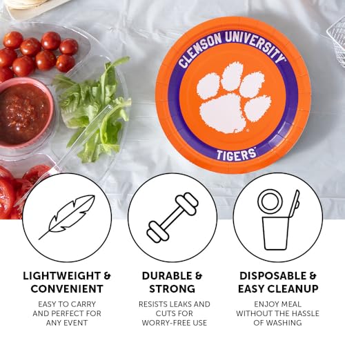Clemson University Tigers 20-Count 9-Inch Paper Plates - Officially Licensed