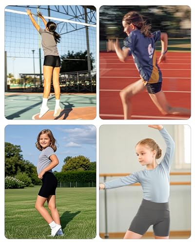 Youth Volleyball Spandex Shorts - 5" Dark Gray Compression Shorts with Pockets