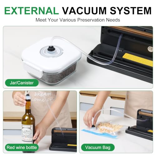 VACLER 6-in-1 Automatic Vacuum Sealer Machine with Built-in Cutter (Compact, 120W)