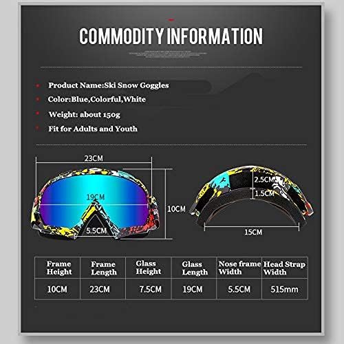 Zsling OTG Ski Snow Goggles Blue - UV Anti-Fog Protective Goggles for Men Women Youth