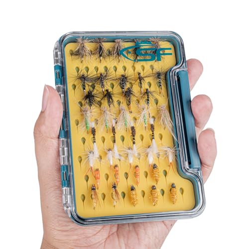 Slim Fly Fishing Box - Waterproof Plastic with Clear Lid, Small