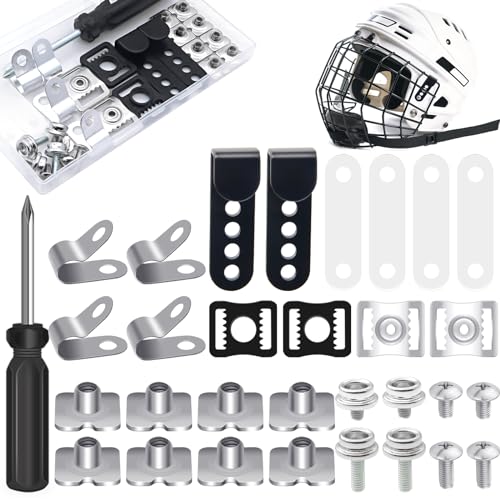Hockey Helmet Repair Kit - 31-Piece Set with J-Clips, Screws & Nuts