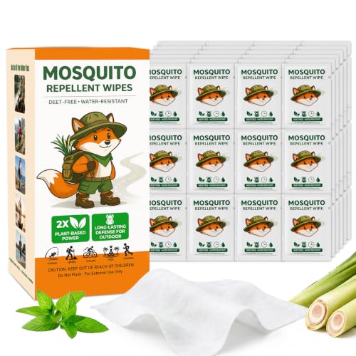 SEEKDIT 80 Count Mosquito Repellent Wipes with Citronella - Outdoor Bug Defense, Travel Size, Non-Greasy