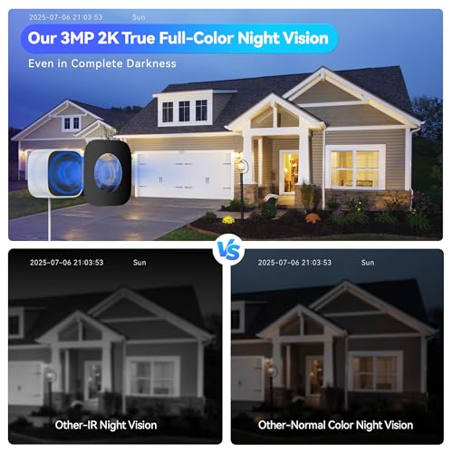 Magnetic Window Camera, Window Security Camera with Night Vision, 3MP 2K Indoor Camera for Home Security, OpenAI GPT Enabled, 24/7 Recording, Person/Vehicle Detection, White