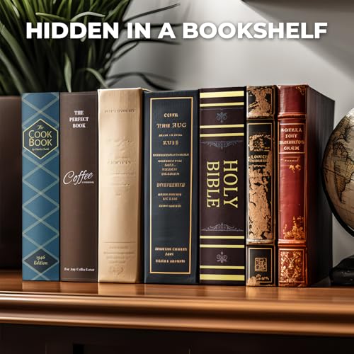 Book Safe with Combination Lock, Hidden Safe (9.5 x 6.2 x 2.2 Inch) with Fireproof Bag, Secret Diversion Safe, Hollow Book Box Hidden Storage, Money Safe Box for Cash (Bible)