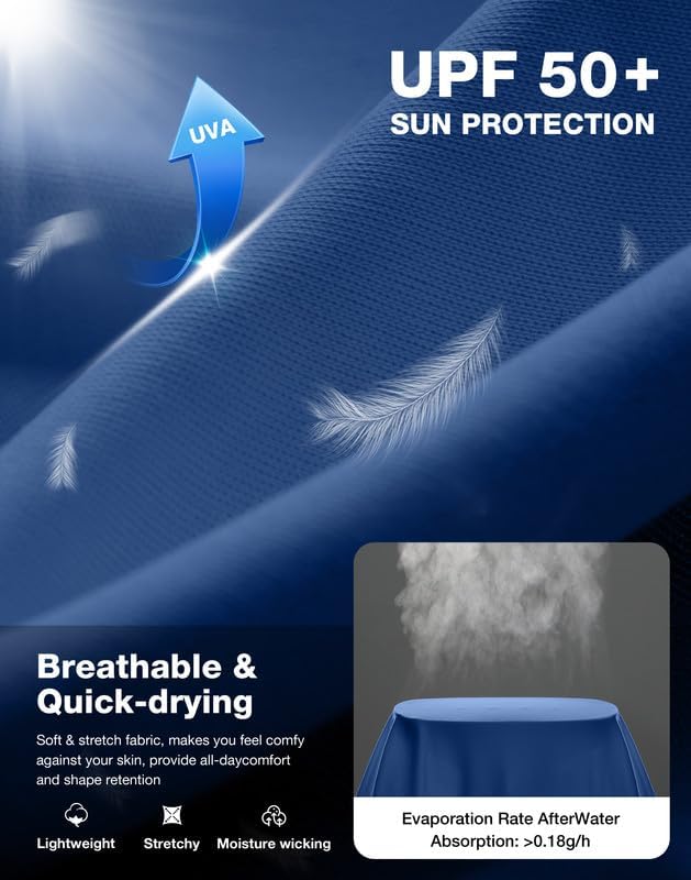 Skiennix Men's Sun Protection Long Sleeve Shirt - UPF 50+ UV Blocker for Outdoor Activities