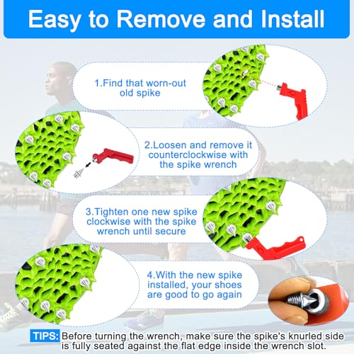 90pcs 1/4-Inch Pyramid Track Spikes with Wrench for Running Shoes