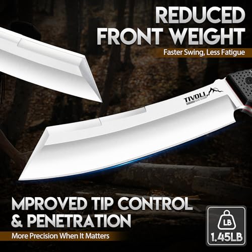 Tivoli 8.6in Heavy-Duty Fixed Blade Knife - Full Tang Outdoor Knife with Sheath
