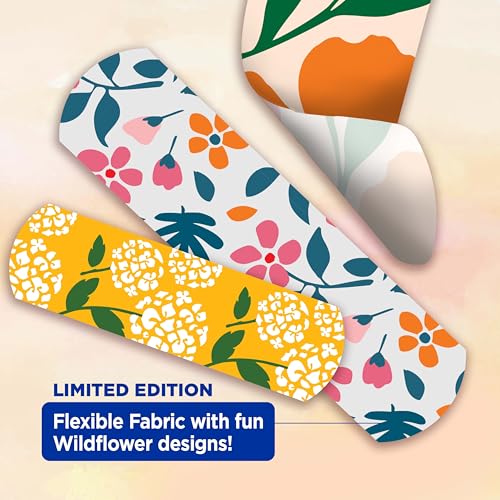 Flexible Fabric Adhesive Bandages - Wildflower Design - 30 Count