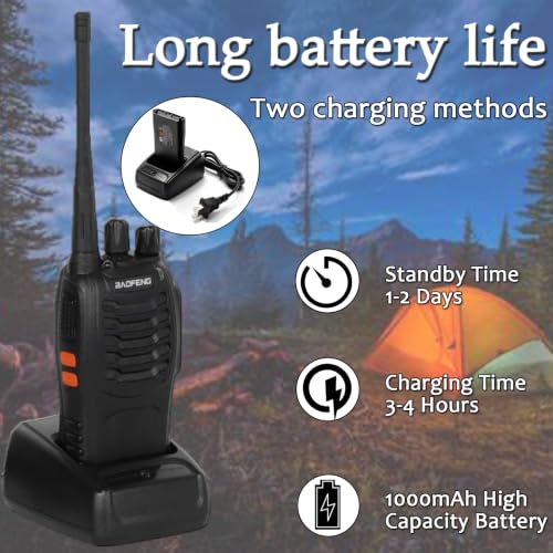 BAOFENG BF-888S Long Range Walkie Talkies 3 Pack with Earpieces for Adults
