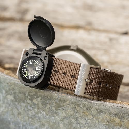 Sun Company WristTurtle Armoured Wrist Compass with Hinged Cover – Readable on Watch Band