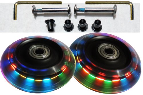 Camilian Luggage Lighted Wheel Set - Mixed Color Lights - 80mm x 24mm Wheel Size